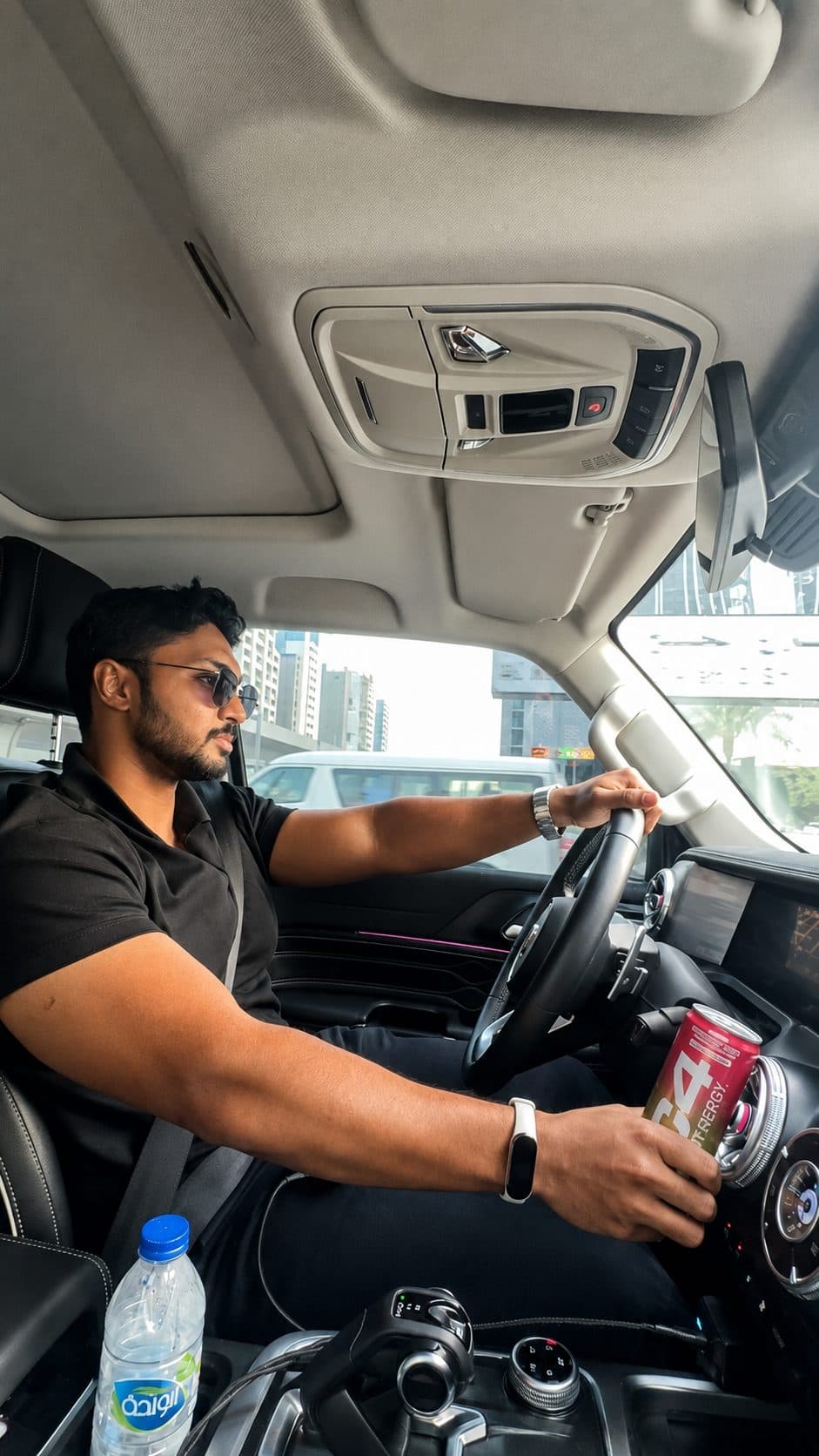 Suhayl behind the wheel - building from the driver's seat